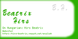 beatrix hirs business card